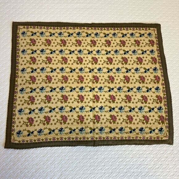 Vintage Antique 50s 60s Handmade Floral Pillow Case Embroidered Hand Stitched - Picture 2 of 7